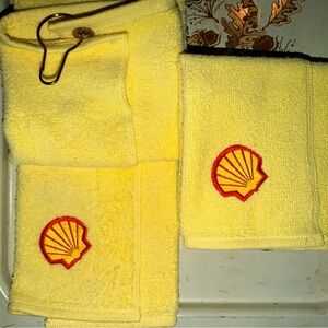 Vintage Shell Oil advertising golf towels-set of 2